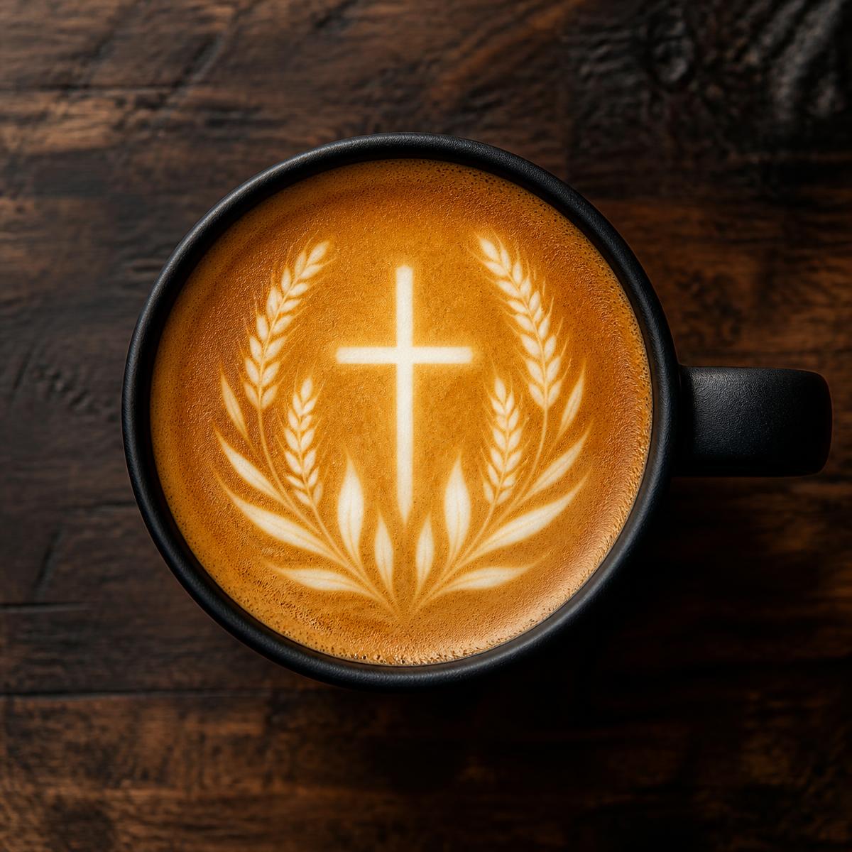 Latte with cross latte art